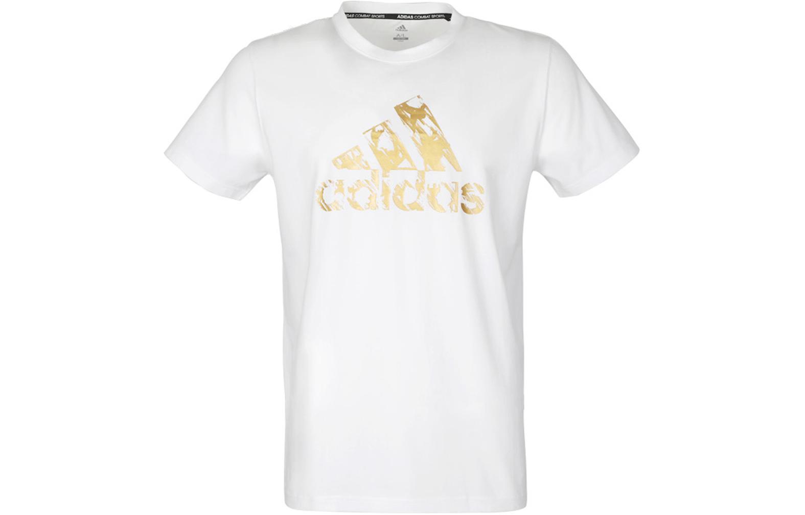 

Футболка унисекс белая золотая Adidas