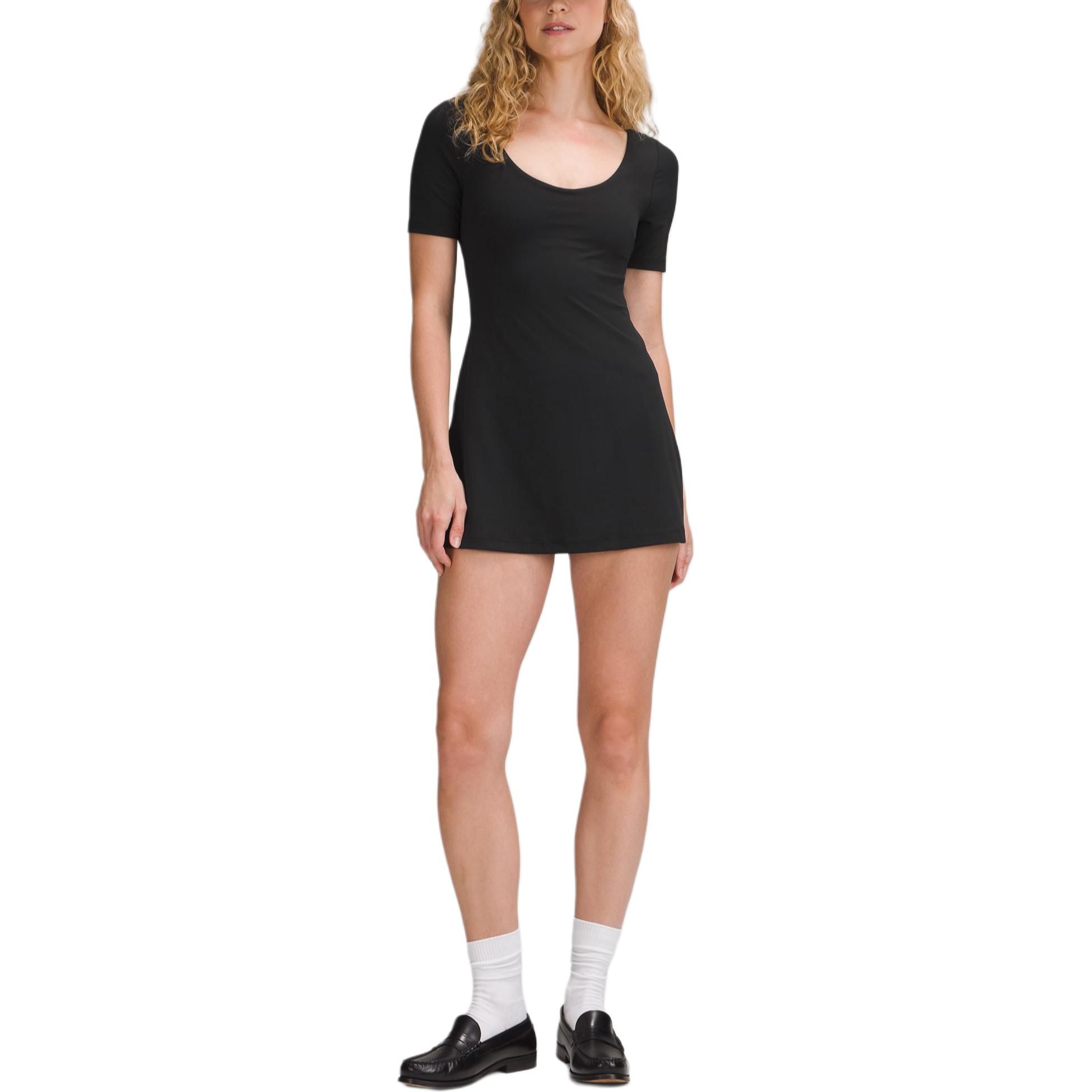 

Женское платье Align SS24 с короткими рукавами Lululemon, Black/Black