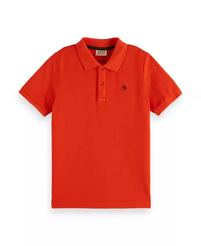 

Детская и подростковая поло из пике с эффектом garment dye SCOTCH & SODA, красный
