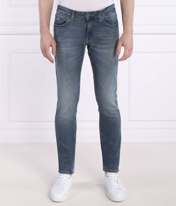 

Джинсы мужские Tommy Jeans облегающего кроя с эффектом потертости, синий