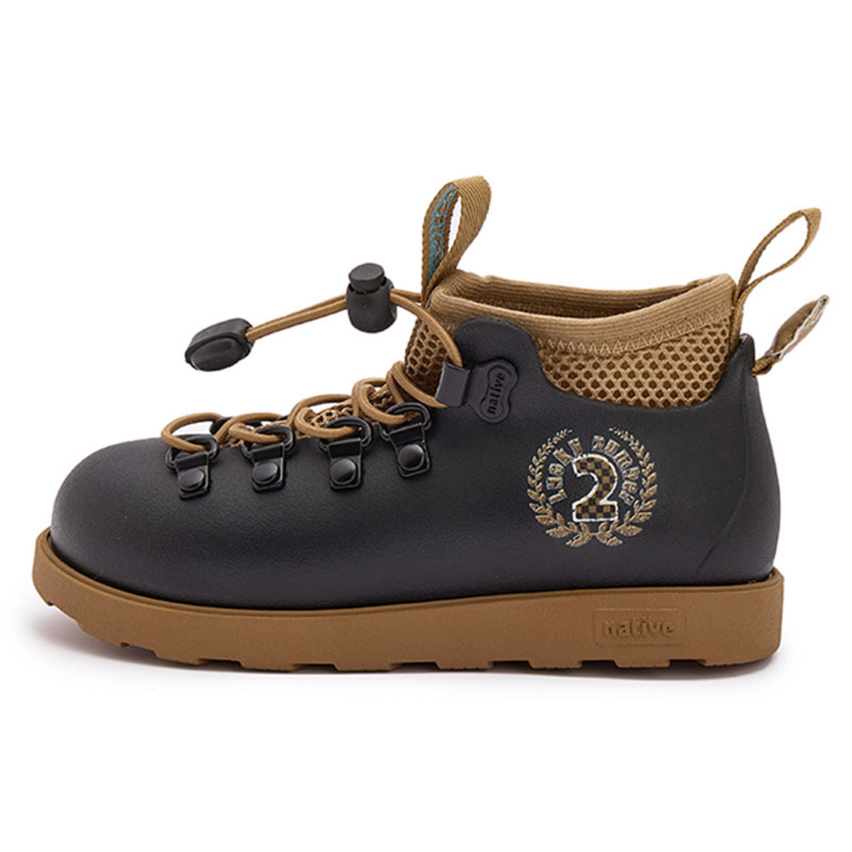 Детские повседневные туфли Fitzsimmons Kids Native Shoes, черный | Счастливые номера | оливково-коричневый — фото 2