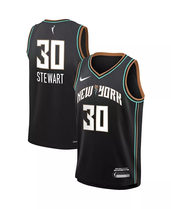 Футболка баскетбольная Big Boys and Girls Breanna Stewart New York Liberty Swingman - Explorer Edition, черная Nike — фото 2