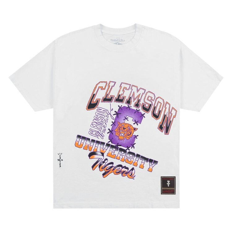 

Футболка Cactus Jack By Travis Scott Cactus Jack by Travis Scott x Mitchell & Ness Clemson University Handdrawn Tee, белый