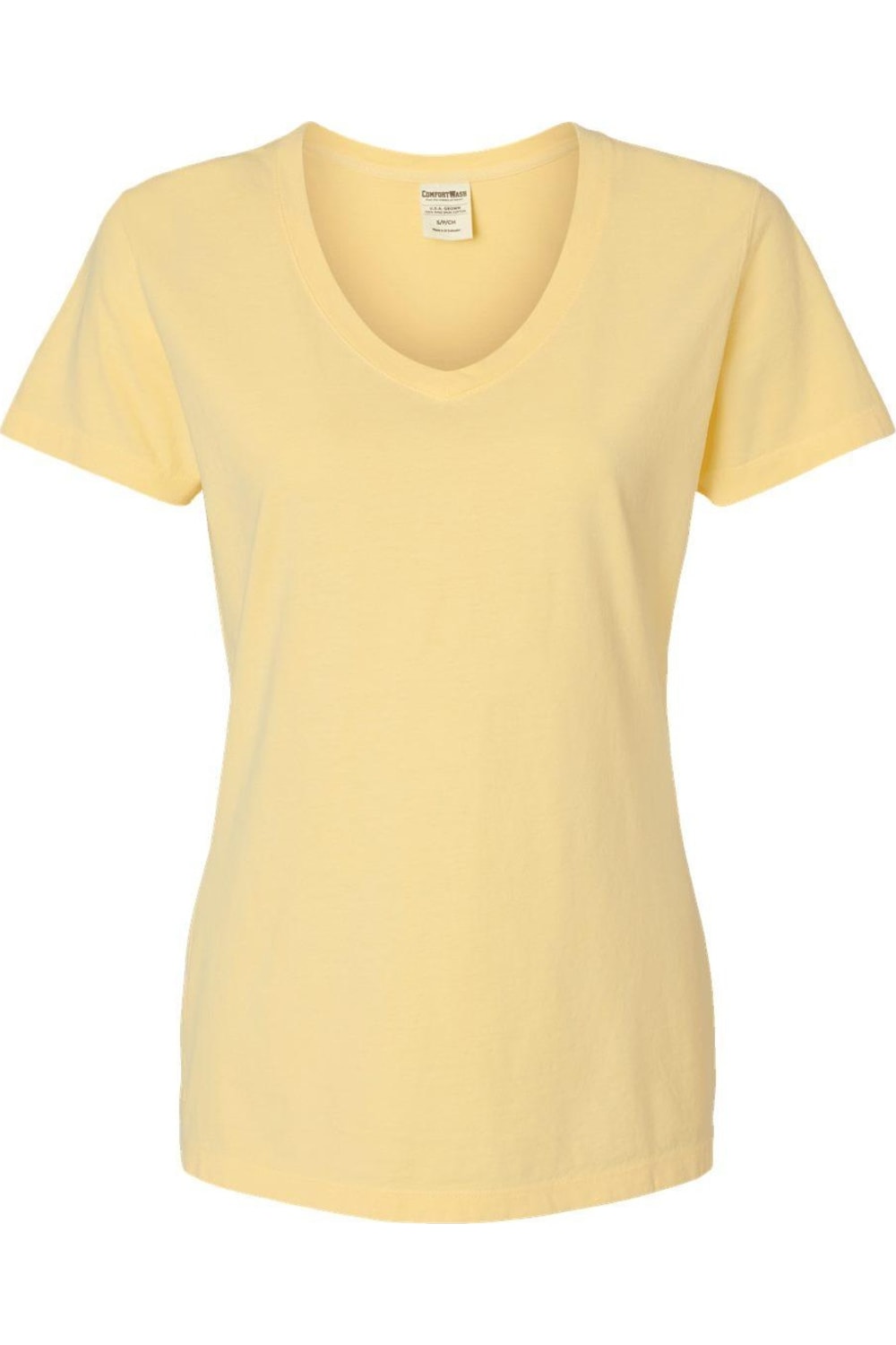 

Женская футболка ComfortWash by Hanes Garment-Dyed с V-образным вырезом, цвет summer squash yellow