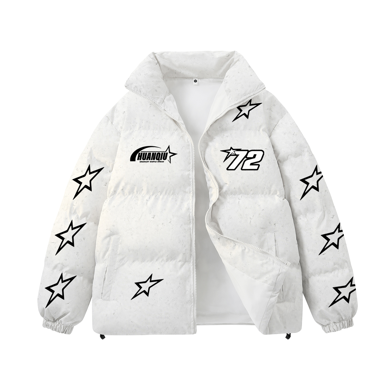 

Пуховик Unisex Stand Collar Moderate Padded HUANQIU, белый heather серый