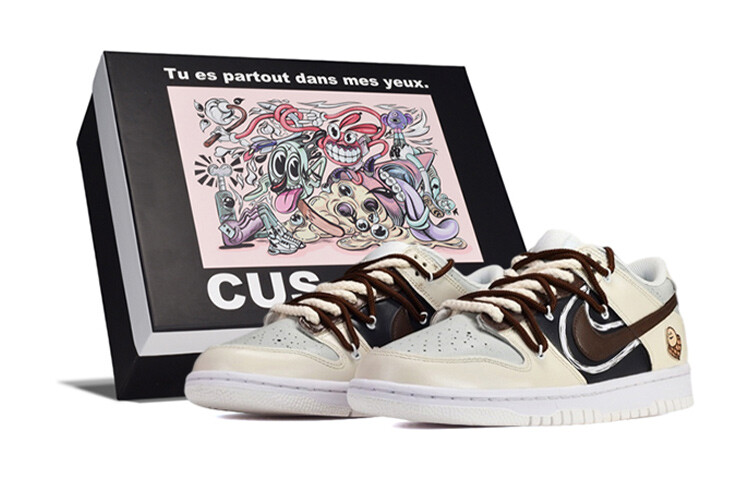 

Кроссовки Nike Dunk Skateboard Shoes Women's Low-Top Gray Brown