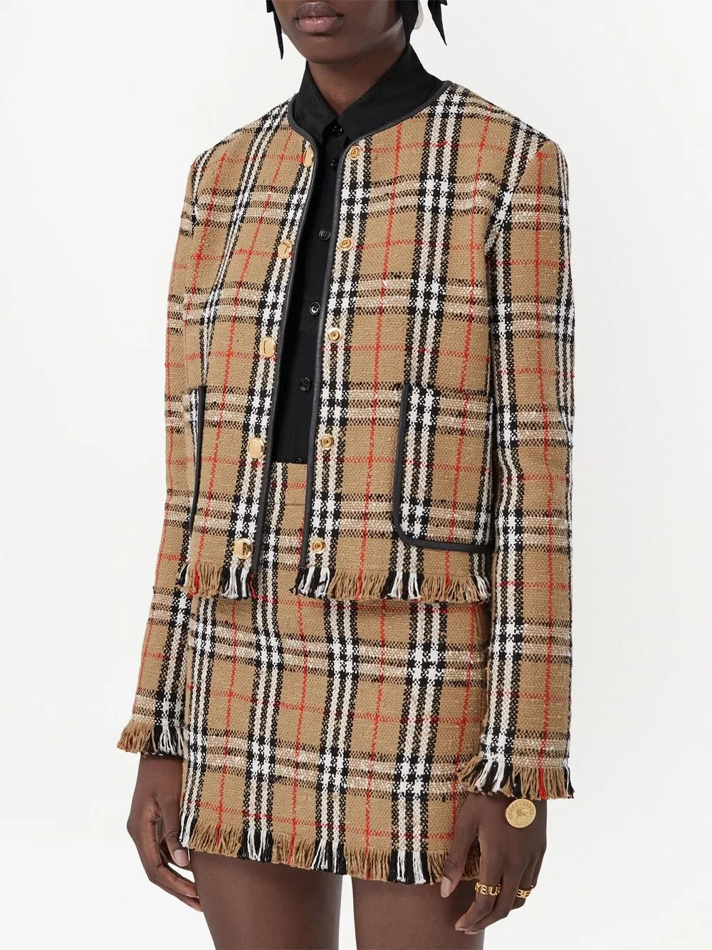 Жакет Burberry, винтажный, клетка, нейтральный — фото 3