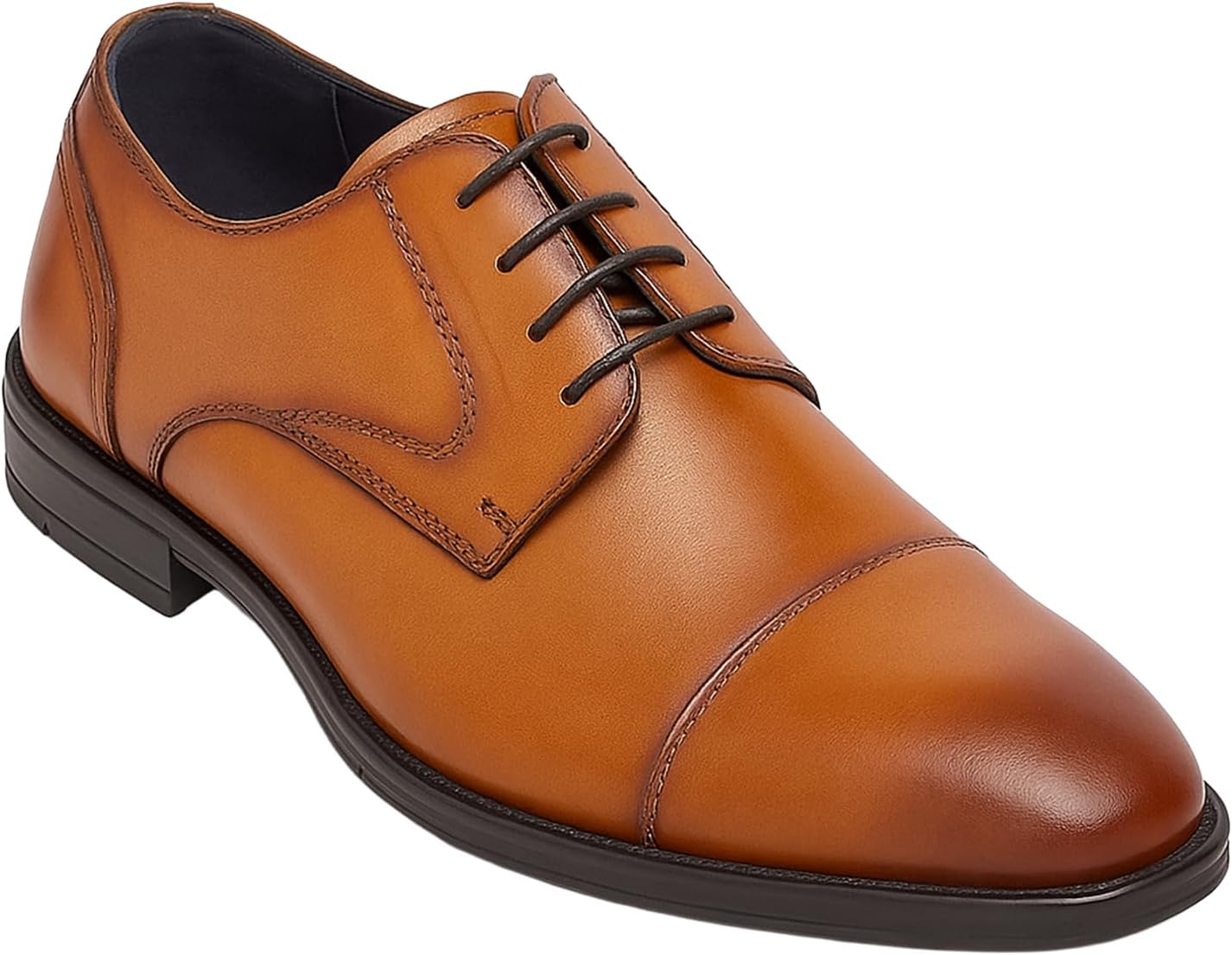 

Мужские дерби с открытой шнуровкой из натуральной кожи с классическим носком, свадебные туфли Sirri, Tan