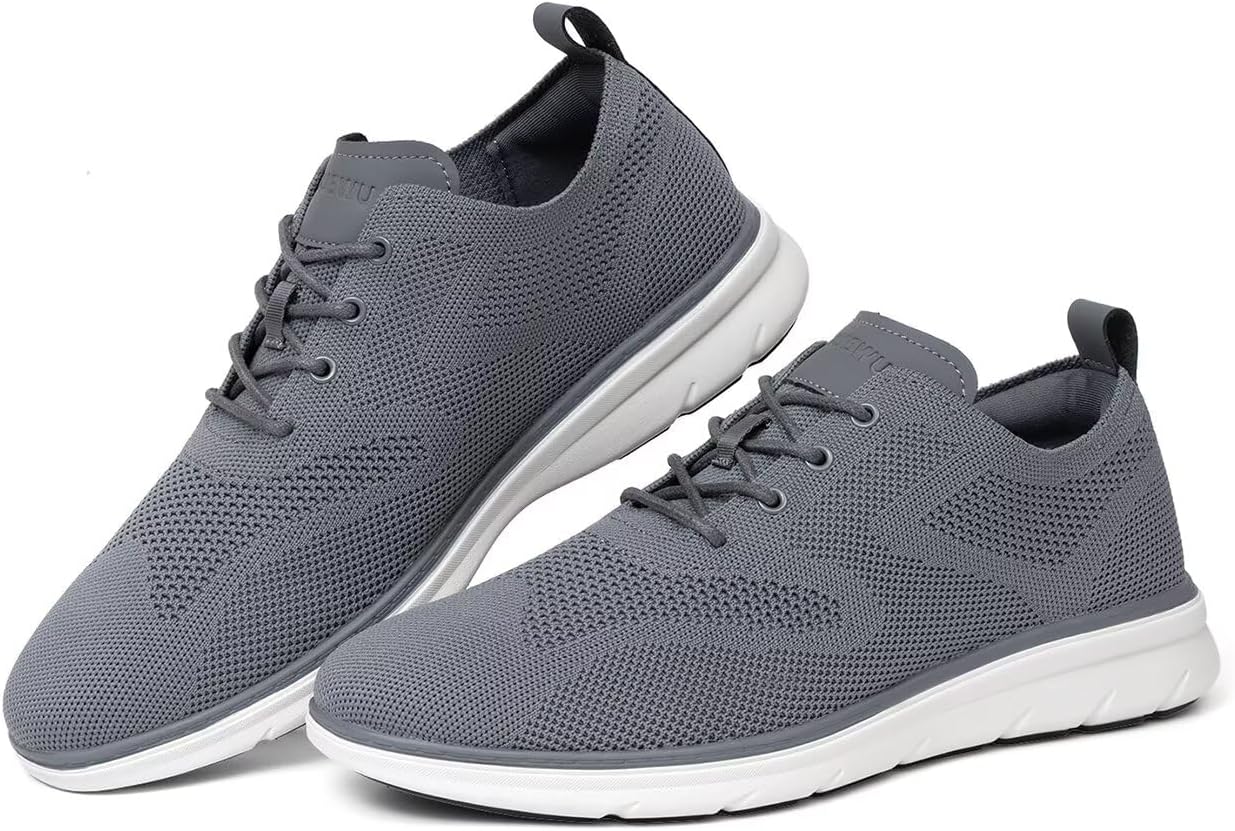 

Мужские туфли оксфорды для официального стиля, повседневная обувь для ходьбы, легкие сетчатые кроссовки для работы и бизнеса, теннисная обувь Dexjewu, темно-серый