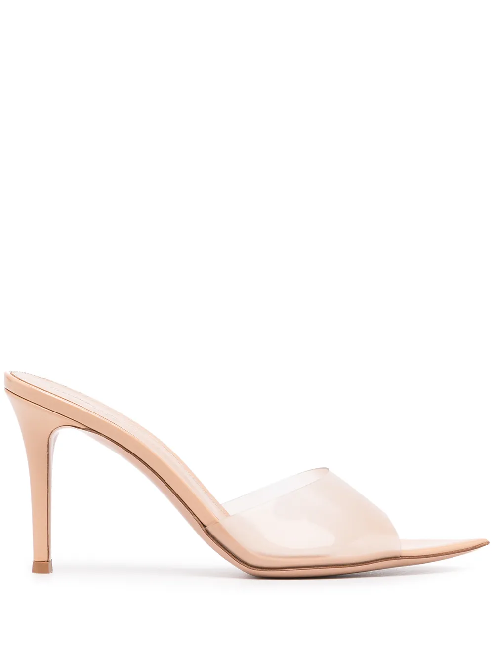 Мюли Ellie 85 с прозрачным ремешком Gianvito Rossi, нейтральный