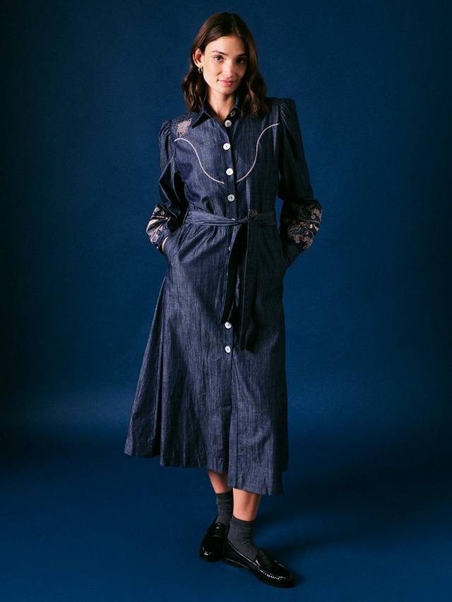 

Форэдж деним платье-рубашка Cape Cove, Blue