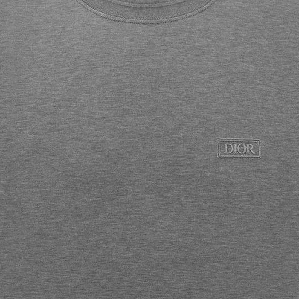 Dior Мужская серая футболка Icon с круглым вырезом — фото 4