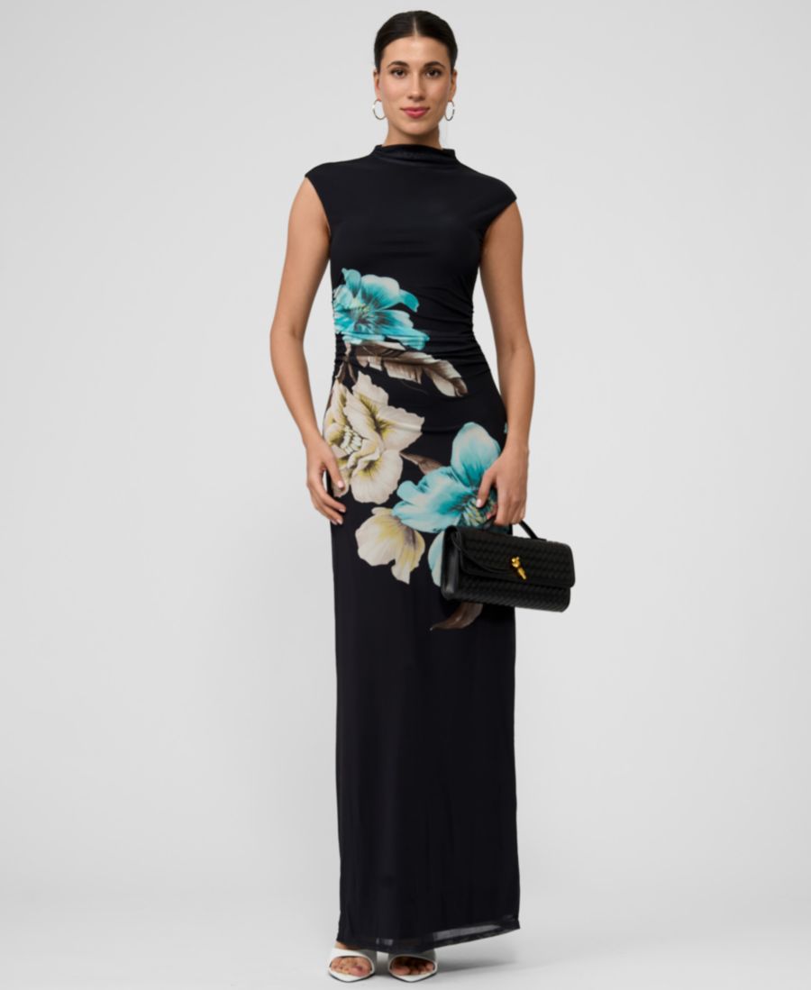 

Женское сетчатое платье Nina с высоким воротником RACHEL Rachel Roy, Black Blue Floral