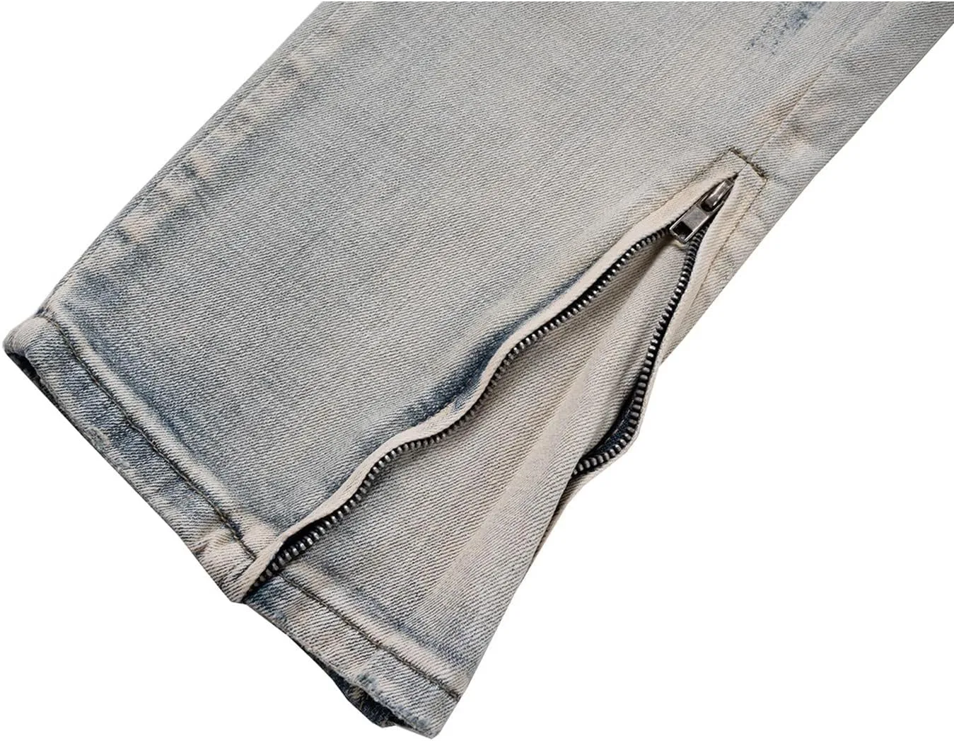 Zipper Hemline Slim Fit Pants для мужчин и женщин — фото 3