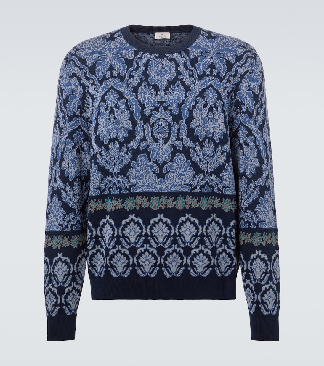 

Свитер из хлопка с интарсией Etro, Multicolour On Blue Base