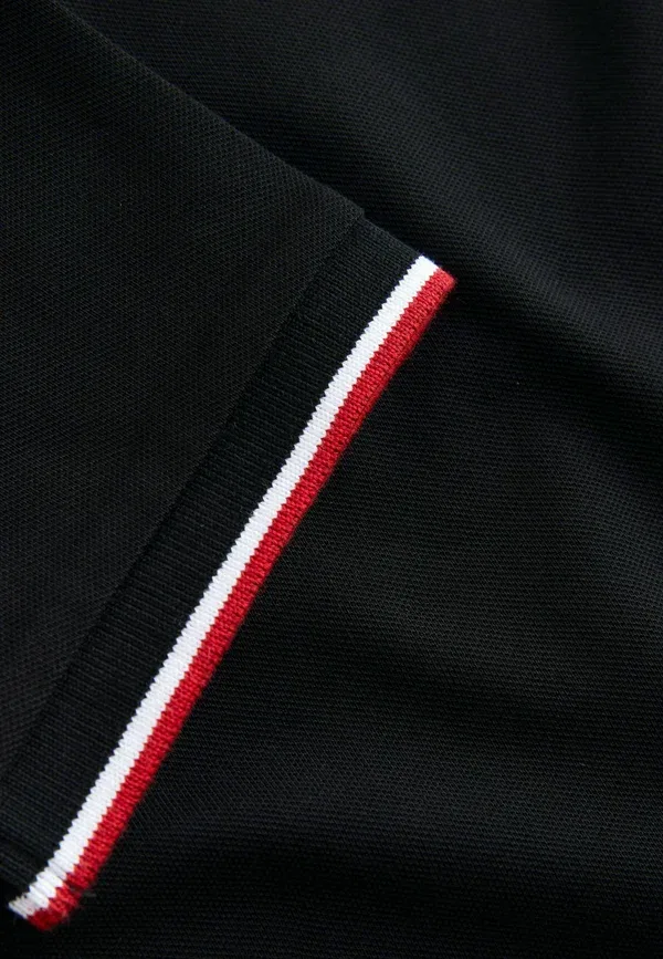 Поло Regular fit, Next, geo collar zip neck, черный — фото 2