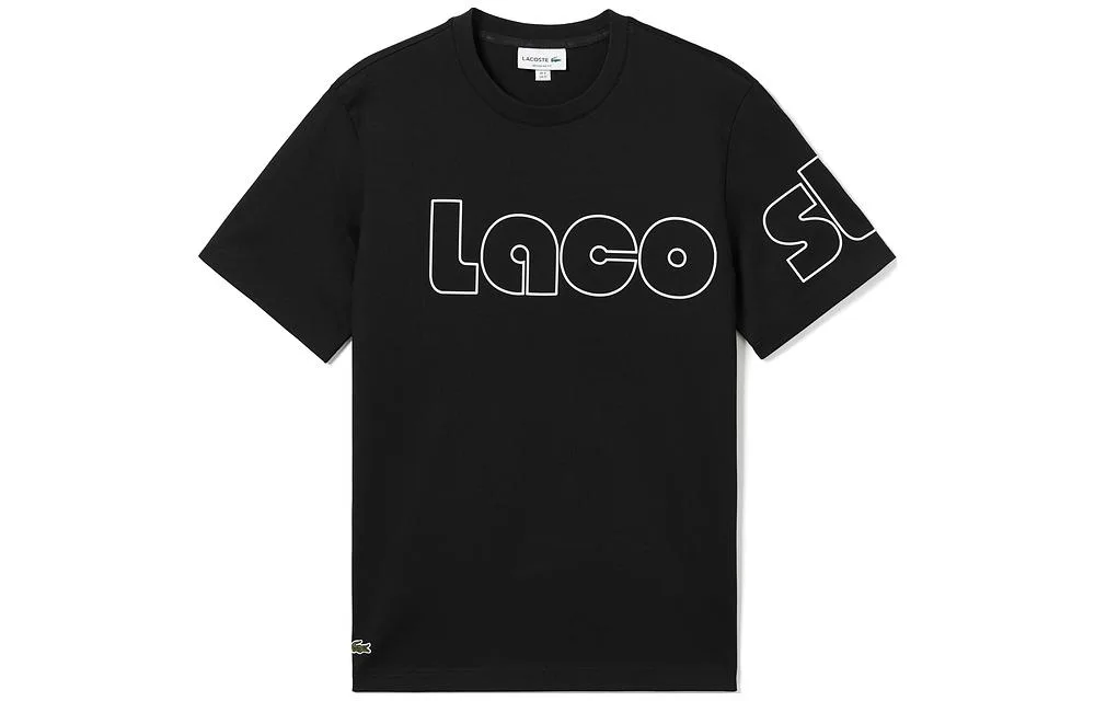 Футболка мужская с круглым вырезом умеренного прямого кроя LACOSTE, 031/черный