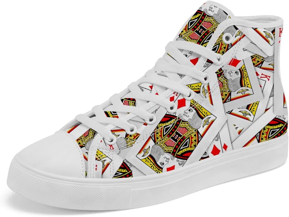 

Кеды на высокой подошве chebing Poker для мужчин и женщин, с рисунком игральных карт, шнуровка, повседневная обувь, подарок для папы и мамы, желтый