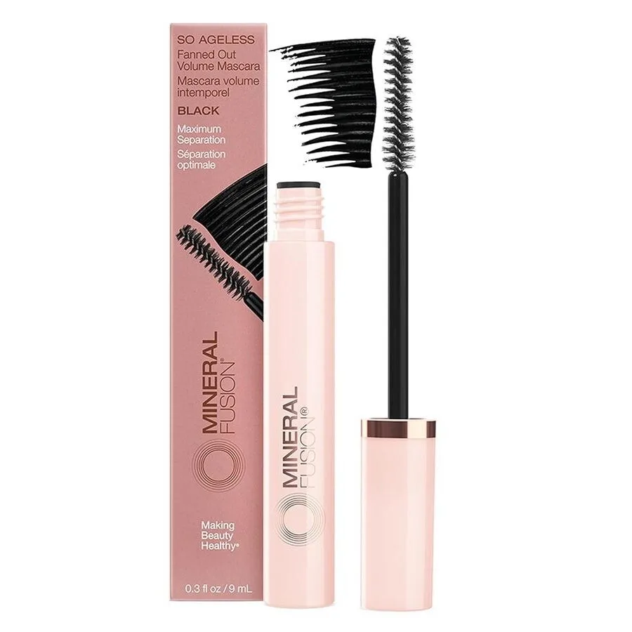 Минеральная тушь для ресниц Mineral Fusion So Ageless Fanned Out Volume Mascara 0.3 oz, черная, артикул 840187704038, черный