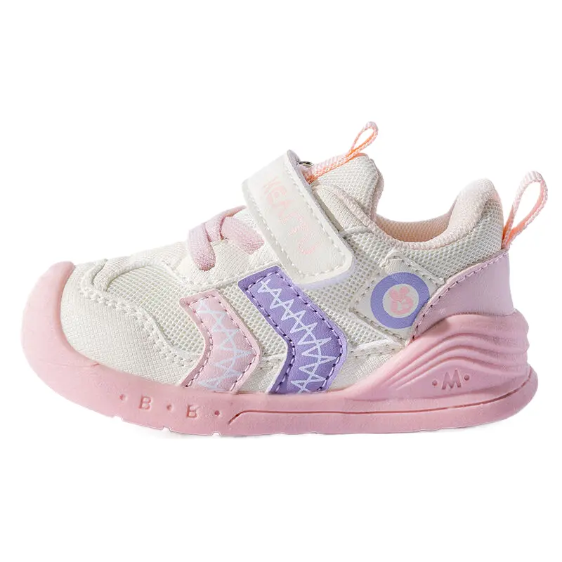 

Износостойкие, нескользящие и дышащие низкие туфли для малышей Bradmiller, бежевый/розовый