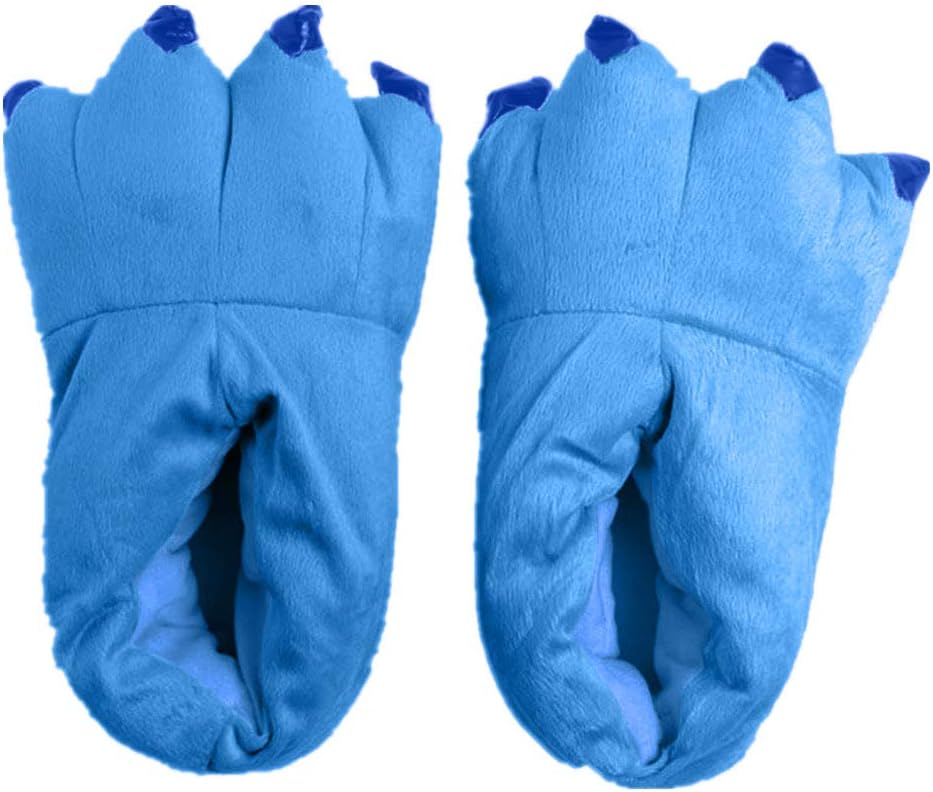 

Унисекс тапочки Japsom из мягкой фланели в виде монстра для дома, костюм на Хэллоуин, обувь с лапами и когтями, синий