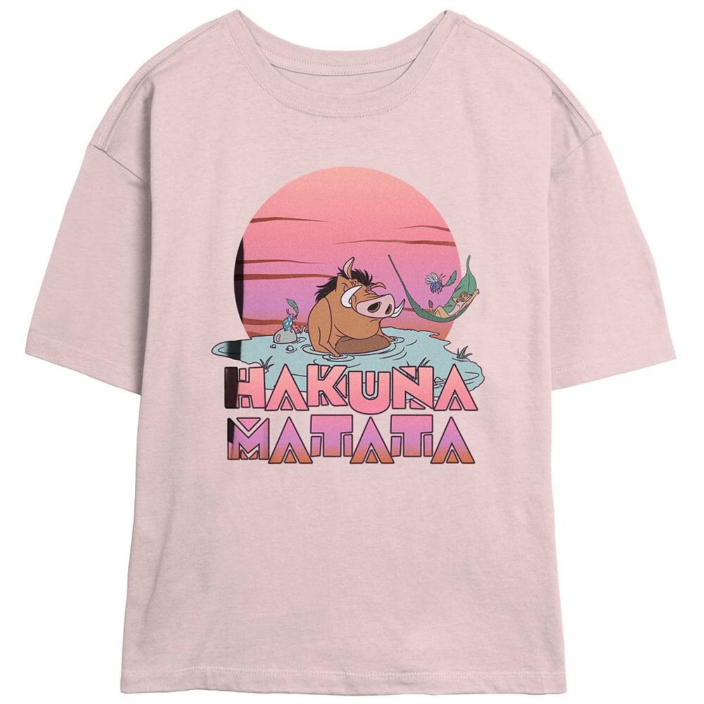 

Футболка с изображением скиммера для ванны Hakuna Matata от Disney's The Lion King Juniors, цвет Blush
