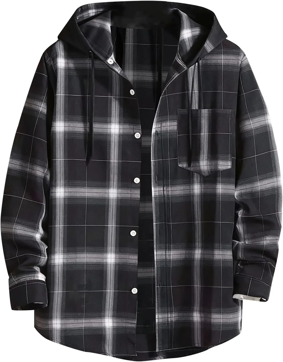 

Толстовка с капюшоном мужская, клетчатая, с карманом HJINGSUN