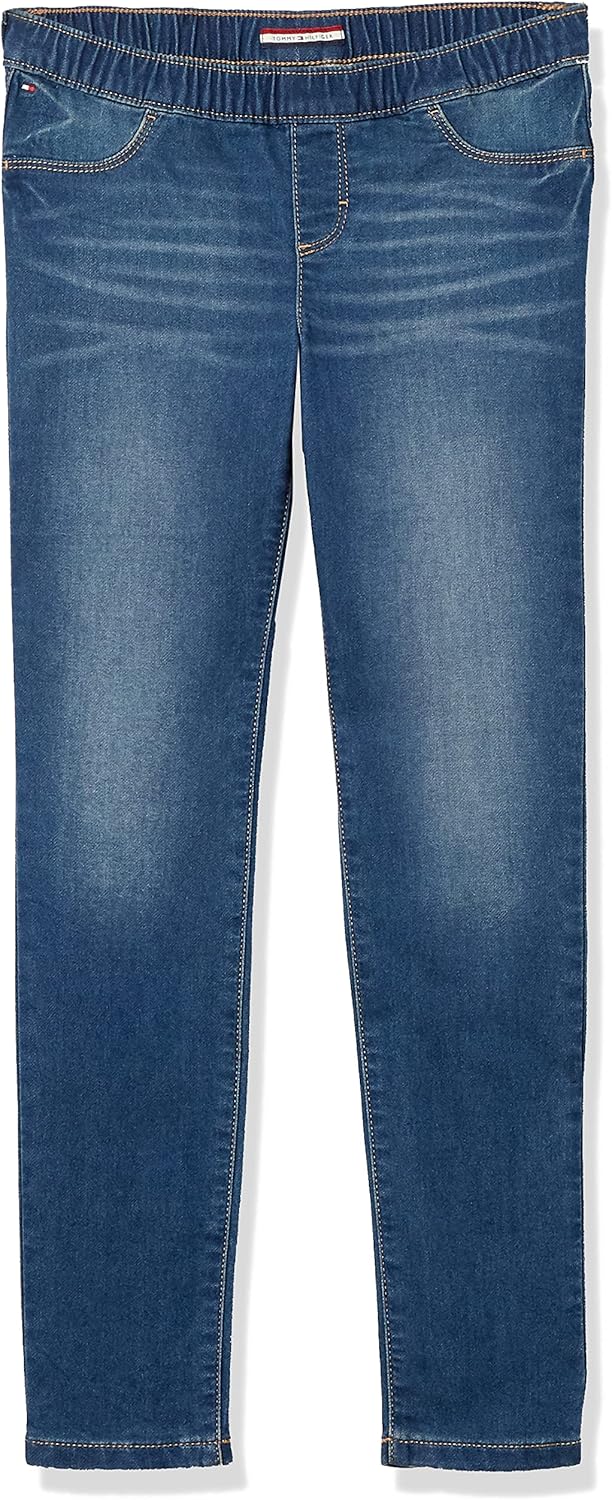 

Узкие джинсы Tommy Hilfiger для девочек с петлями для застегивания, Toni Wash