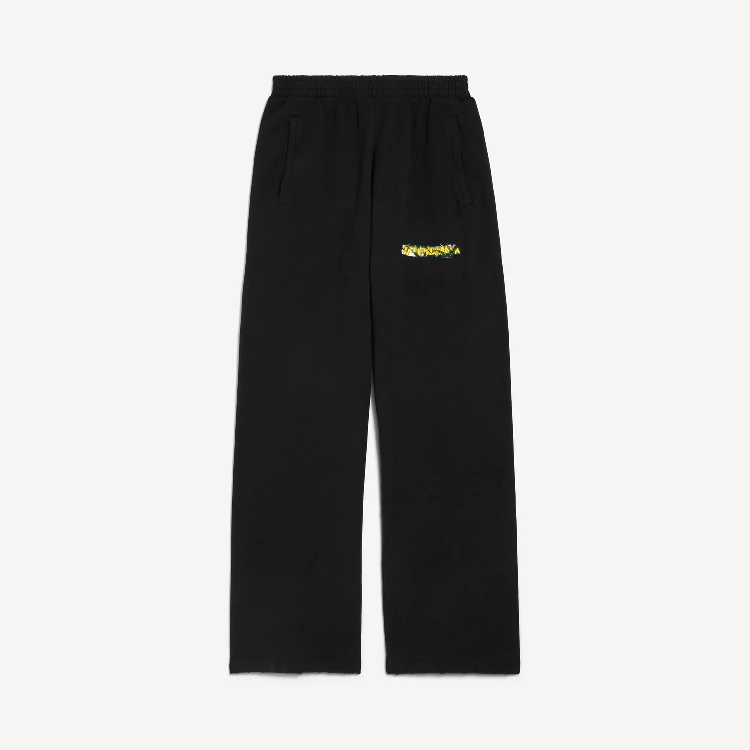 BALENCIAGA Мужские свободные спортивные штаны Messy Spray черного цвета