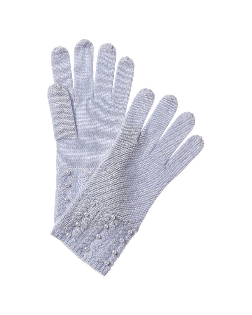 

Перчатки Forte Cashmere Pearl Cuff Trim из кашемира, синий