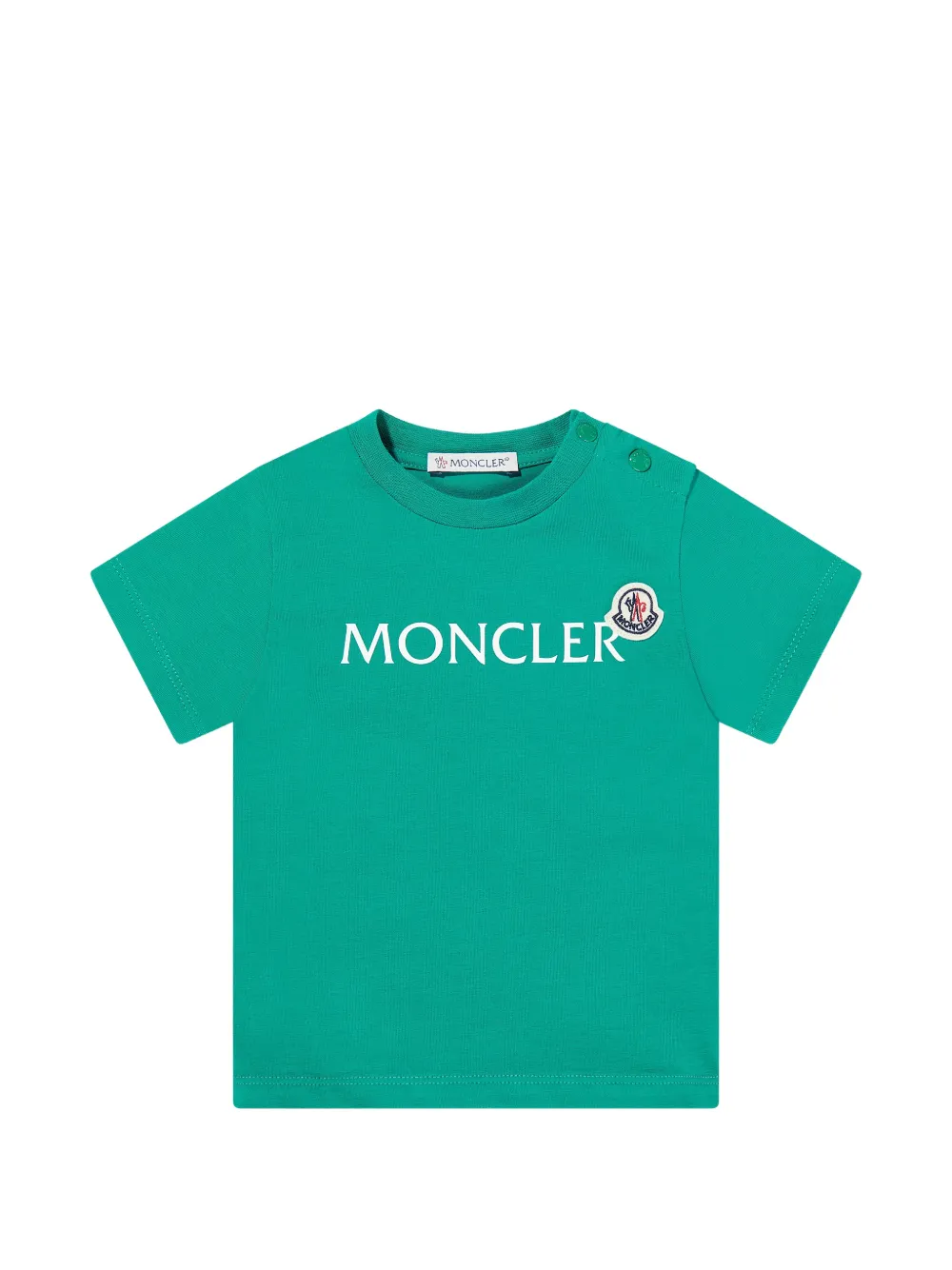 

Футболка с пуговицей и логотипом Moncler Enfant, зеленый