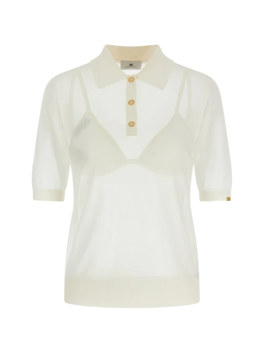 

Комплект: ребристый бюстгальтер и поло Elisabetta Franchi, белый