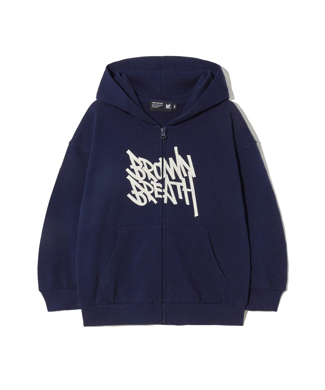 Детская толстовка на молнии Brownbreath Kids Tag Hood, тёмно-синяя — фото 2