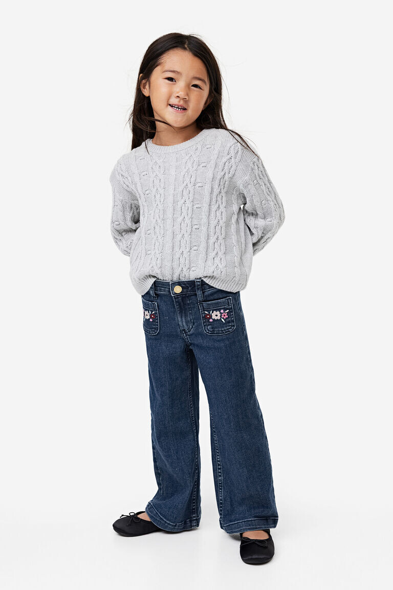 

Широкие джинсы суперстрейч H&M, синий