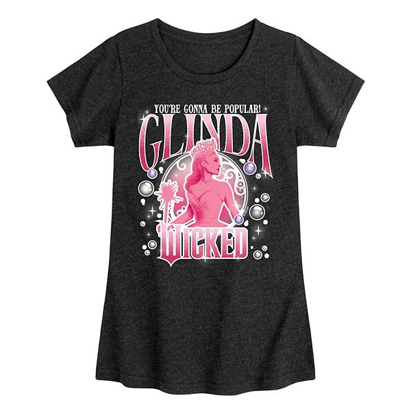 

Футболка Wicked Glinda You're Gonna Be Popular для девочек 7-16 лет Licensed Character, Heather Black