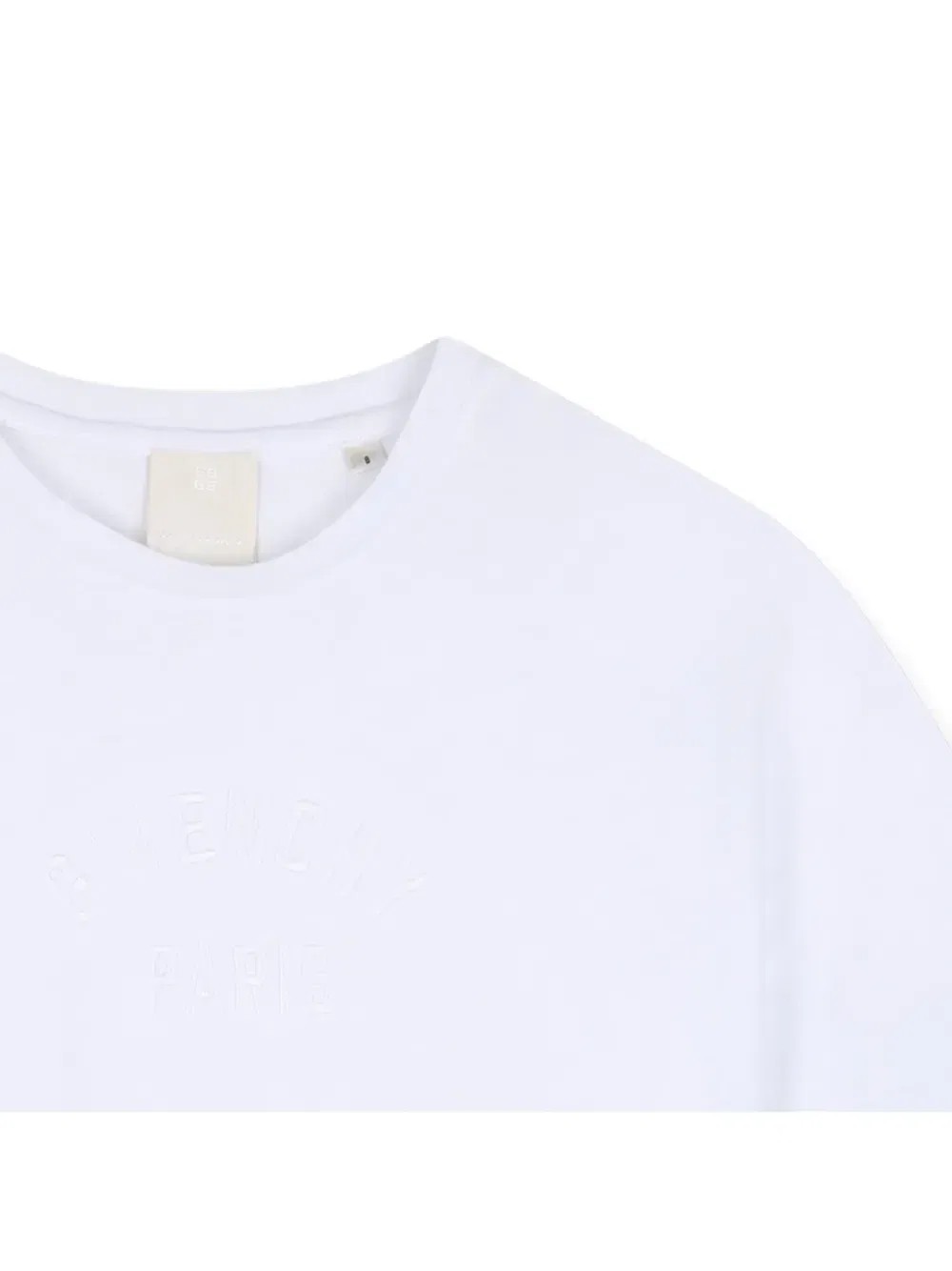 Укороченная футболка с вышитым логотипом Givenchy Kids, белый — фото 3