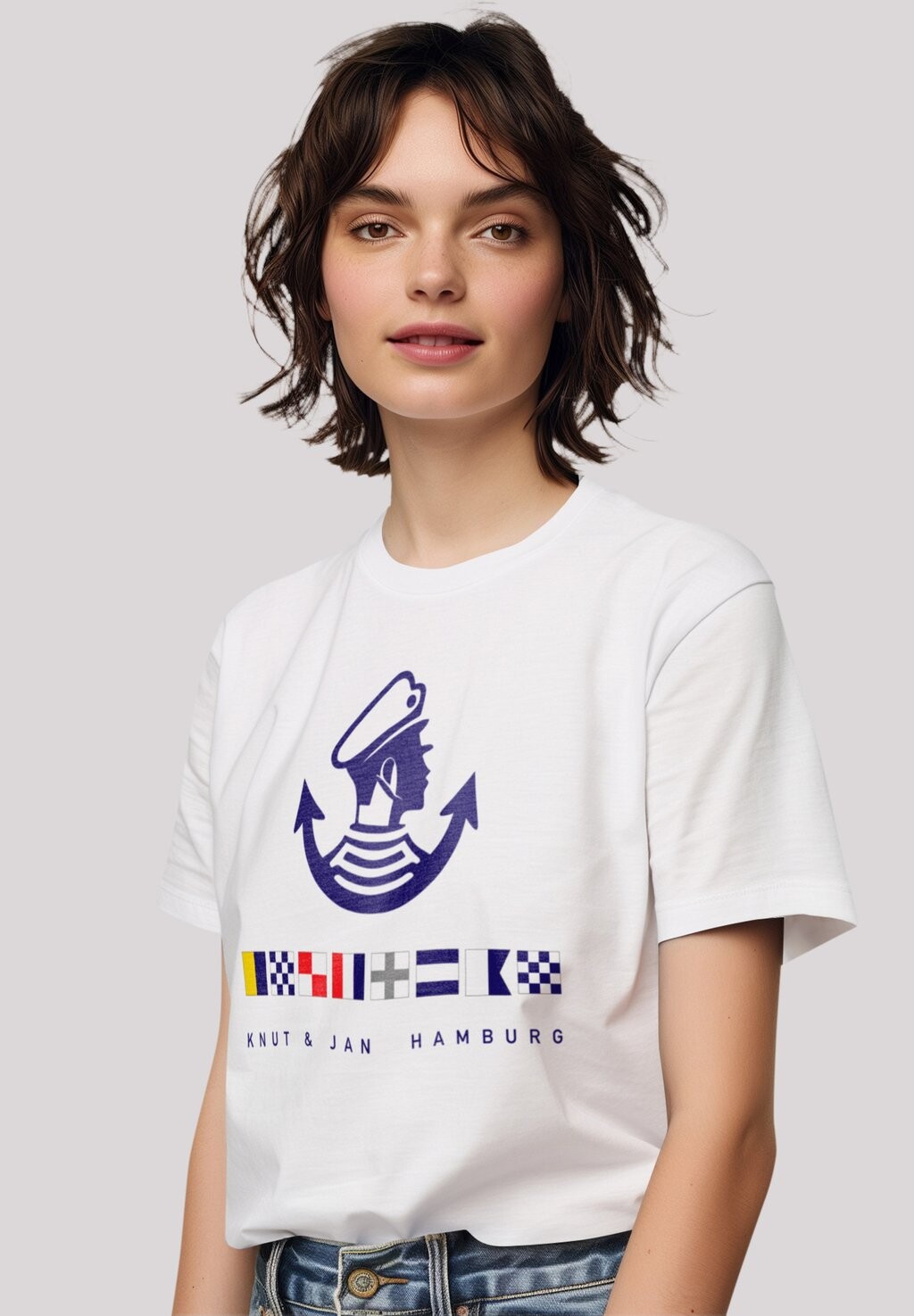 

Футболка с принтом LOGO KNUT JAN HAMBURG F4NT4STIC, белый