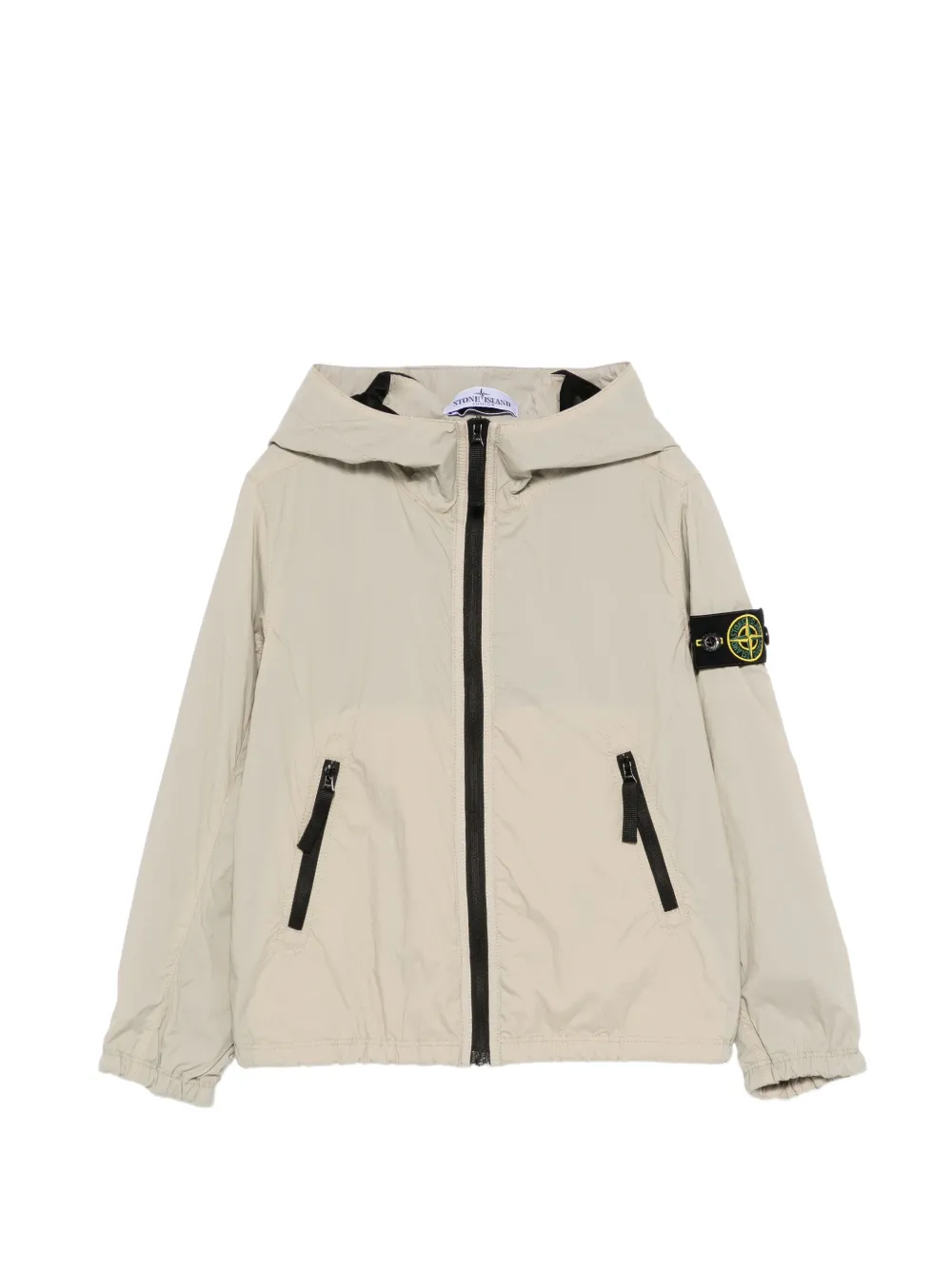 

Куртка на молнии с капюшоном Stone Island Junior, бежевый