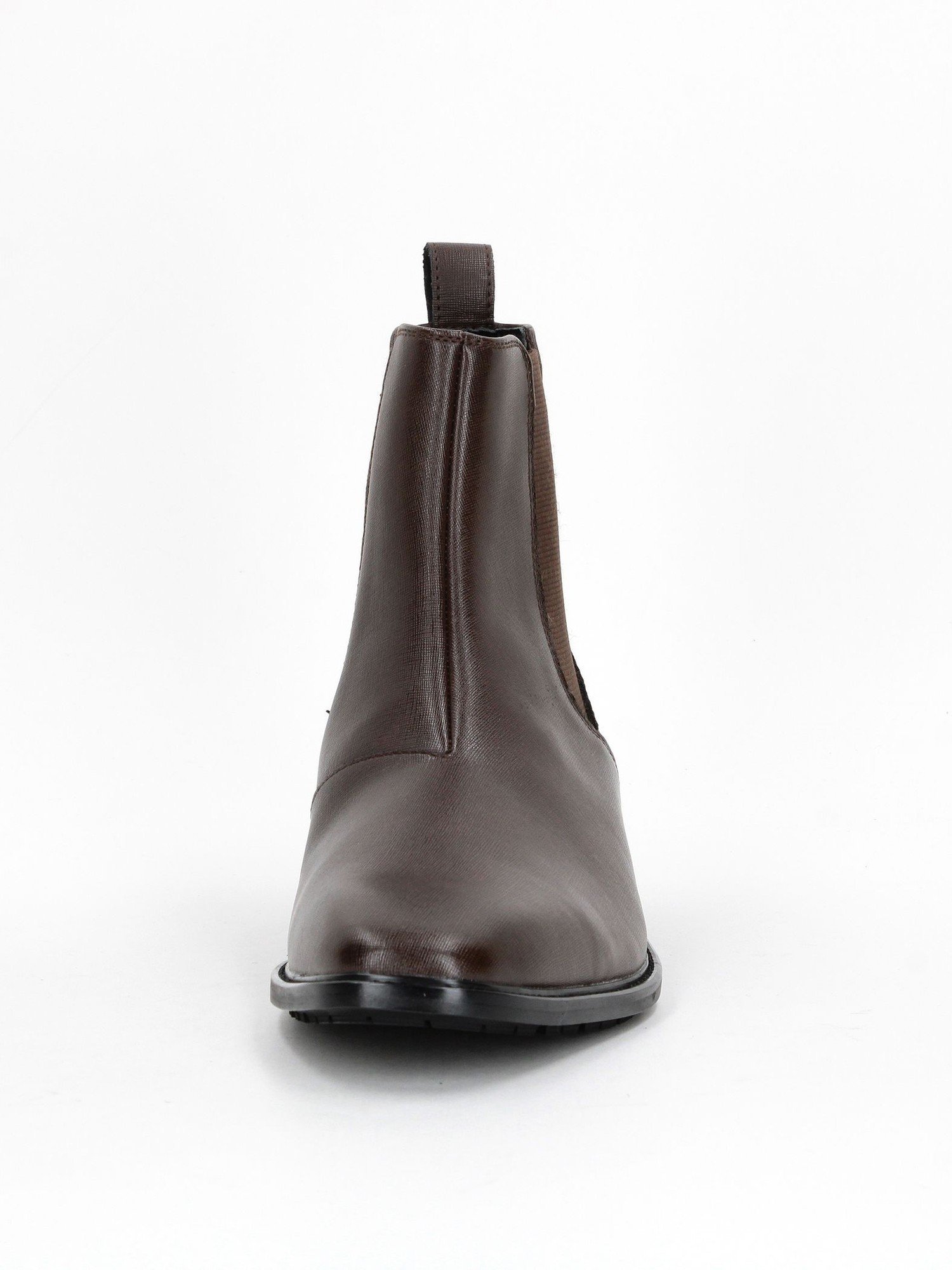 Геометрические кожаные ботинки с боковой вставкой MONSIEUR NICOLE ex/tra, 17 Dark Brown — фото 2