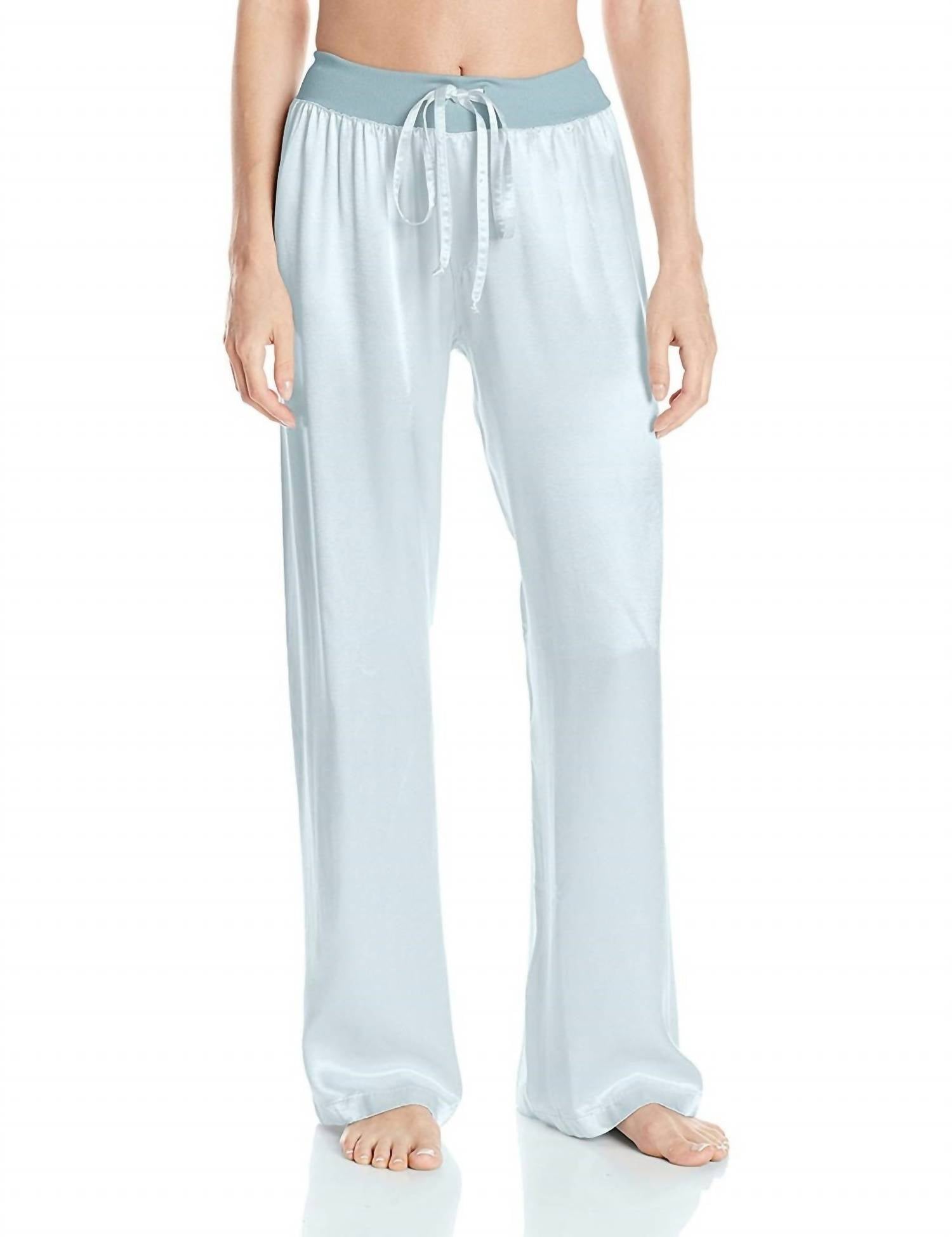

Атласные брюки Jolie с завязками на резинке в цвете Teal PJ Harlow