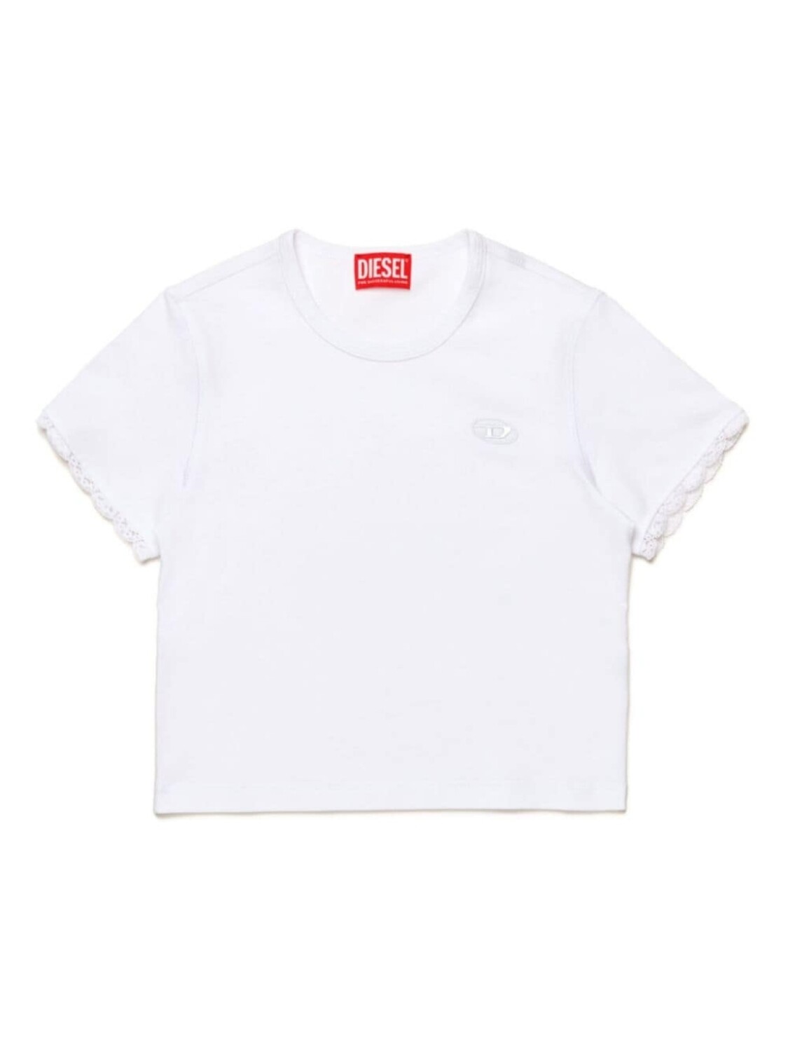 

Diesel Kids футболка с вышивкой Oval D, белый
