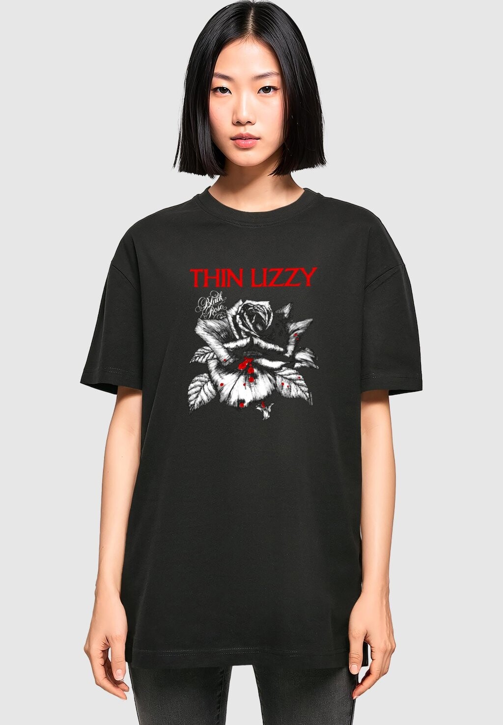 

Футболка с принтом DAMEN LADIES THIN LIZZY Merchcode, черный