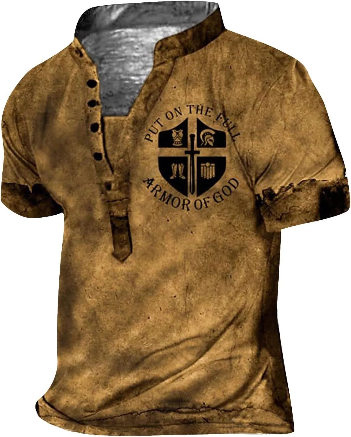 

Мужская футболка-поло Henley с коротким рукавом, M-3XL