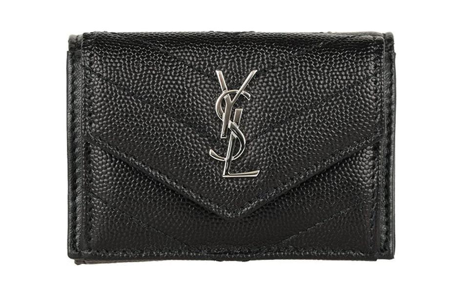 

Saint Laurent Женский кожаный кошелек PARIS, черный