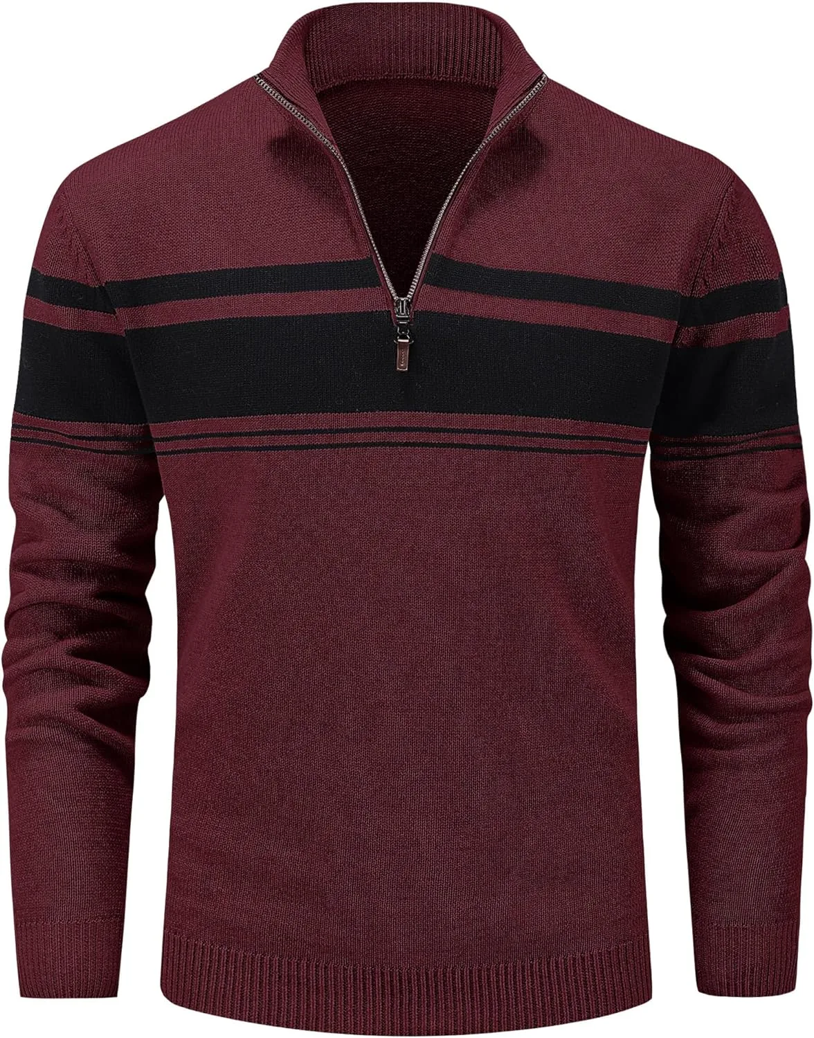 

MAGCOMSEN мужской свитер 1/4 Zip Cotton поло в полоску