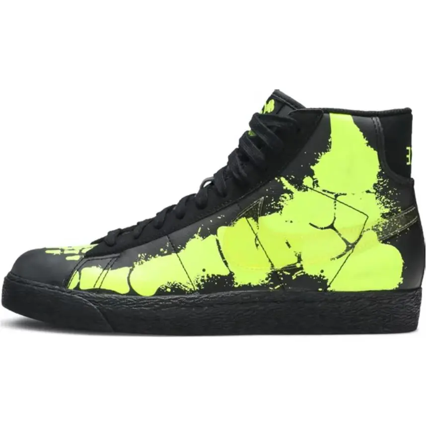 

Обувь для скейтбординга Blazer Mid для детей, начальная школа Nike, цвет Black/Neon Yellow