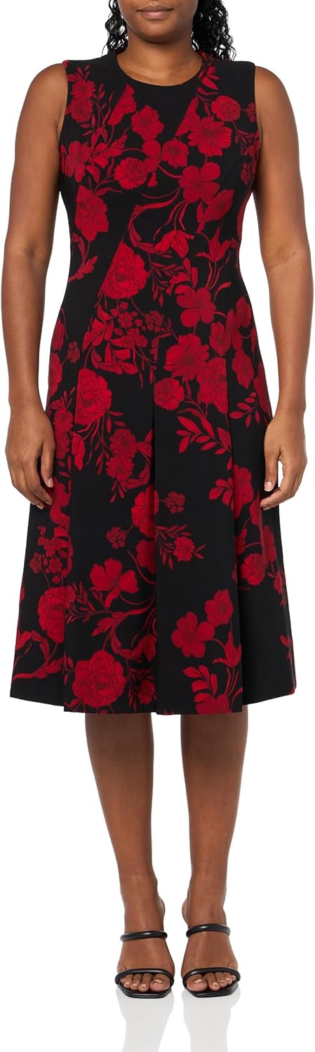 

Женское платье Tommy Hilfiger Salon без рукавов с эластичным принтом Vita Floral, Black/Scarlet