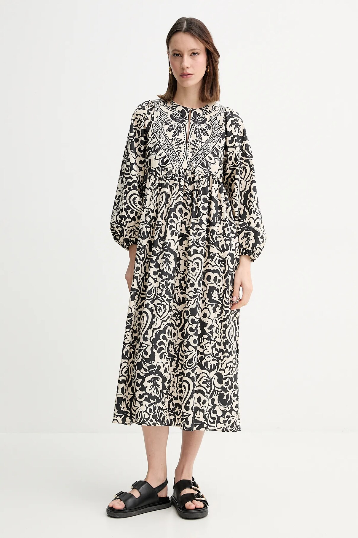 

Платье из хлопка Weekend Max Mara, бежевый