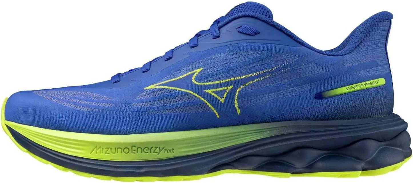 Мужские беговые кроссовки Mizuno Wave Skyrise 7, цвет: ослепительно-синий/желтый/синий