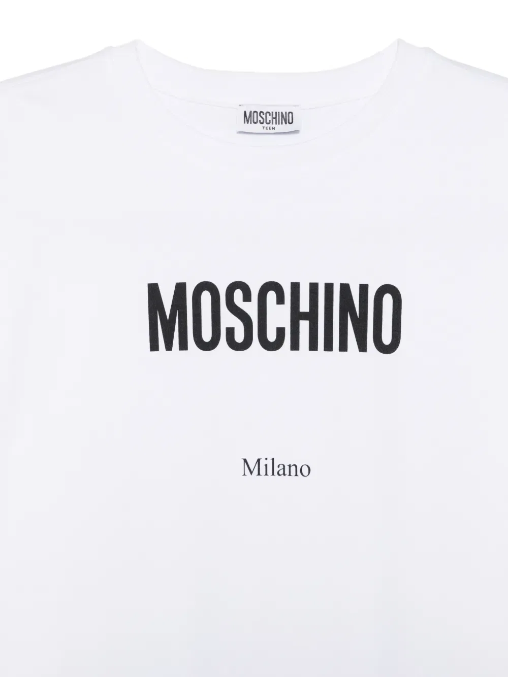 Хлопковая футболка Moschino Kids, белый — фото 3